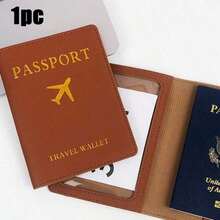 1pc PU Leather Passport Cover, Document Card Organizer Wallet,Boho Vibes - Brown - View 4