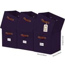 DECOMOMO Foldable Cube Storage Bin, Clothes Orgainzer, Labeled Storage Cub,Es Toy Storage Box, Shelves Baskets For Kallax Linen Closet Organizers (Cube Size 10.5x11", 4/6pcs) - Purple - View 21