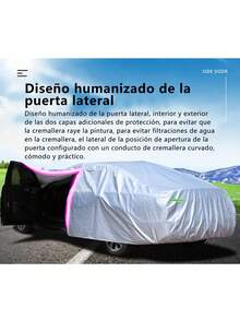 Funda Cubierta Auto Grande 4.9m Anti-sol Polvo Viento 3XL ,Funda Sedan Cubierta Auto Coche Protector Impermeable 4.9m - Gris Claro - Ver 8