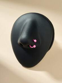 1 件装鼻中隔马蹄形耳环女士不锈钢眉耳屏唇环 16G 8 毫米防过敏鼻环穿孔饰品