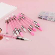 Double-Ended Silicone Nail Art Pen Press Wand Is A Multi-Functional Nail Art Tool For Applying Carved And Toning Glue - Pink - View 6