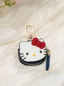Cute Cartoon Keychain, High Quality PU Leather Bag Charm Accessory, 3D Bow, Cute Gift For Ladies, Birthday Christmas Party Gift, Suitable For Purse, Accessory Storage