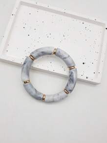 Boho-Chic Colorful Resin Beaded Stretch Bracelet - Elegant & Versatile, Perfect For Daily Wear, Travel, And Special Occasions