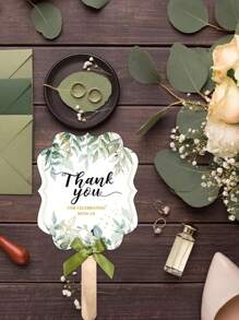 30pcs Wedding Fan Set For Guests - Handheld Loose Wedding Favors With Handles, Thank You For Celebrating With Us, Multi-Item Party Gift Pack Made Of Paper Material, Perfect For Weddings And Bridal Showers, Includes 10 Fans + 10 Bows + 10 Wooden Sticks