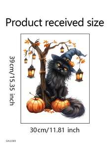 1 件万圣节黑猫墙贴、万圣节南瓜卧室贴、节日厨房贴、神秘风格万圣节客厅贴、万圣节氛围浴室贴、易于移除创意家居装饰