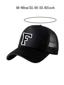 1顶儿童透气棒球帽，A-Z字母刺绣，女童网眼可调节后扣帽，户外休闲帽，适合3-14岁儿童 - 黑色 - 查看 10