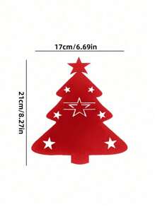 12 Stücke/6 Stücke Filz Mini Weihnachtsbäume, Weihnachtsbaum Muster Besteck Set, geeignet für Gabel- oder Löffeltaschen, Weihnachten dekorative Bestecktaschen für Zuhause und Restaurant