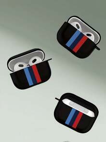 Funda para auriculares a rayas de tres colores simples compatible con funda para auriculares de 1.ª/2.ª generación, funda protectora para nuevos auriculares inalámbricos 3/Pro/Pro2, regalo para novio/novia - Negro - Ver 5