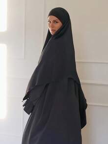 1 件优质 Hijab Khimar 和 Abaya 连衣裙，高品质 穆斯林女性祈祷头巾伊斯兰服装 Khimar - 彩色 - 查看 13