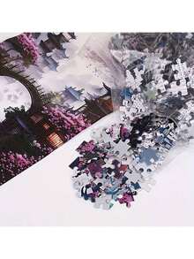 1 Box Architectural Landscape Pattern 1000pcs Jigsaw Puzzle, 50 * 70cm / 19.7 * 27.6 Inches, Puzzle Craft, Mosaic Decor Wall Art, Suitable For Beginners, Large Art Decoration, Suitable For Home, Living Room, Office Decor, Mother's Day, New Year, Easter Gift