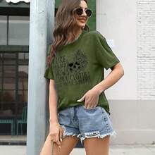 Women Novelty Shirt I Like Shows Friends Horror Tee Maybe 3 People Funny Graphic Casual Athletic Tops - Olive Green - View 11