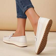 Women's Casual Non-Slip Durable, Minimalist Tassel Decor Thick Sole Loafers