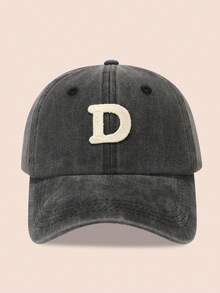 1pc Kids Washed 26-Letter Baseball Cap, Boys Girls Sun Hat Suitable For Outdoor, Sunscreen, Daily Wear