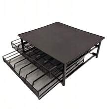 Double-Deck Coffee Capsule Storage Box, Drawer-Style Coffee Machine Base, Organizer For Office Desk - Black - View 6