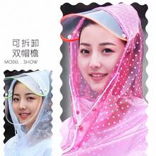 Umbrellas And Rain Hat Umbrellas - Double [Blue Snowflake] Double Brim Detachable - View 9