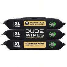 DUDE Wipes Flushable Wipes 3 Pack 144 Wipes Shea Butter Smooth With Vitamin E Aloe Septic And Sewer Safe - Shea BUTTer Smooth - 查看 1