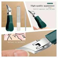 1 套嵌甲钳套装，适合老年人和厚指甲 - 3 件斜边指甲刀，带锉刀和起翘器 | 防滑手柄 | 家居和沙龙专业护理工具 - 彩色 - 查看 6