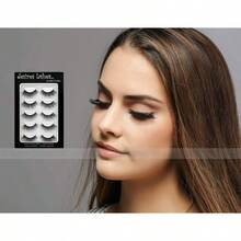 MNatural Lashes 3D Layered Effect FakeMink Eyelashes Multipack 5Pairs Glamorous8001 - Svart - Visa 3