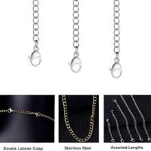 STAREDGE 1-9 Pcs Gold/Silver Stainless Steel Necklace Extension Chain, Jewelry Extender For Bracelet, Anklet, 2 In, 4 In, 6 In