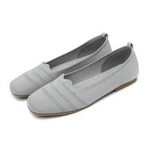 Women's Flats Walking Shoes Comfortable Mesh Round Toe Ballet Flats Breathable Dress Shoes Washable Work Slip-On Classical Shoes,Casual Women's Flats For Walking - Xám - Xem 2