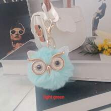 1pc/2pcs Cartoon Sequin Owl Imitation Rabbit Fur Ball Pendant For Women's Bags, Backpacks, Car Keychains, Small Gifts