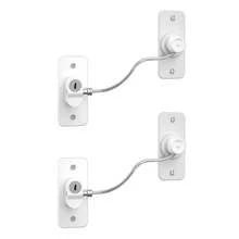 2pcs Window Locks, Self-Adhesive Window Restrictor Locks With Screws And Keys, Sturdy Locks To Prevent Home Window Locks From Falling Off
