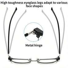 Fashion Progressive Reading Glasses With Color-Changing Effect, Suitable For Both Men And Women | Metal Square Reading Glasses With Presbyopia Correction - Vàng - Xem 8
