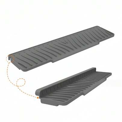 厨房水槽防溅罩、水龙头防溅盖、手柄滴水盘、多用途厨房洗碗布海绵 1 件升级版 29.92/24.01 英寸水龙头水槽防护防溅垫、硅胶厨房水龙头垫、水龙头干燥垫、硅胶水龙头垫防溅罩、硅胶水龙头接水垫适用于厨房浴室洗手池、厨房、浴室水龙头、防溅垫、硅胶排水垫、多功能水槽台面防溅装置