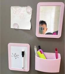 Pink Locker Accessories For Girls With Magnetic Whiteboard, Locker Mirror And Pen Holder, Locker Decoration For School Locker, Locker Organizer For Work, Back To School Essentials,8810963