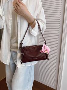 2025 女士单肩包 - 全新设计小手提包，休闲百搭简约时尚腋下包，采用舒适 PU 材质，拉链开合，可调节肩带，适合春夏季