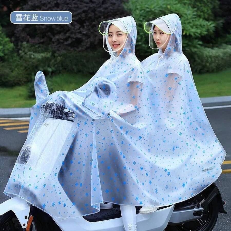 Umbrellas And Rain Hat Umbrellas - Double [Blue Snowflake] Double Brim Detachable - View 1