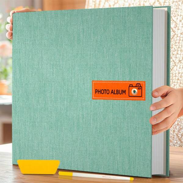 Large Self-Adhesive Photo Album 4x6 5x7 8x10 Scrapbook Album DIY, Gift For Mom, Family, Baby And Wedding, With Metal Pen And Plastic Board