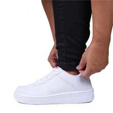 Tênis Feminino Social Casual Sapatênis Sneakers  Force Conforto com Meias Sapatilhas - Branco - Visão 2