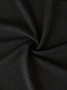 Camiseta de cuello redondo de manga corta con estampado casual para niños y adolescentes estudiantes, top de verano - Negro - Ver 8