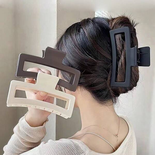 Hair Clips 1/2/3pcs Rectangle Hair Claw, Thick Strong Jaw Hair Clip, Butterfly Design Hair Claws, Fashion Hair Accessory For Women Hair Accessories Elegant Claw Clips