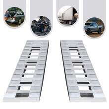 Truck Car Auto Trailer Ramps, 2pcs Aluminum Trailer Ramps, Loading Ramps , Aluminum Trailer Ramps - 6800 Lbs Load Capacity, Non-Slip Surface, Set Of 2, Ideal For ATVs, Motorcycles, And Lawnmowers - Silver - View 5