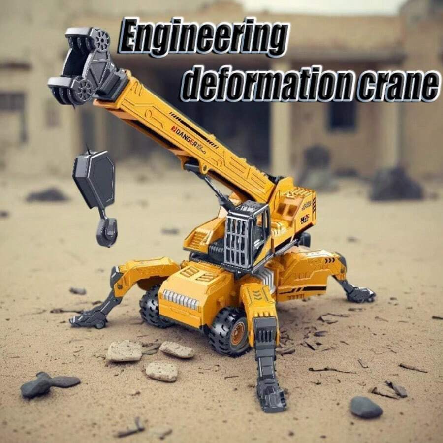 1 Pc Children's Four-Legged Heavy-Duty Crane Engineering Vehicle Toy Set Simulation Large Model Crane Toy Vehicle Inertia