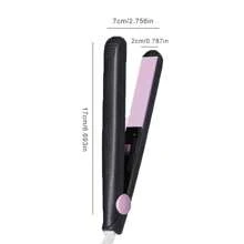 K·SKIN 1 Set Straight & Curly Hair Ceramic Electric Flat Iron, Bangs & Beard Clip, Gift Style Mini Portable Hair Straightener