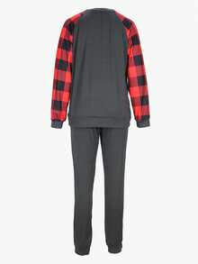 Conjunto de dos piezas de ropa de otoño para mujer, Navidad - Gris - Ver 2