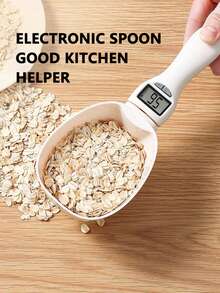 1 Piece Electronic Measuring Spoon, Gram Spoon Scale, Kitchen Electronic Spoon Scale, Flour Spoon, Food Dosing Spoon, Coffee Scale, Milk Scale, Coffee Bean Weighing, Essential Helper For Baking And Making Cakes, Can Weigh Solids, Liquids And Powders, Enlarged Version High-Precision Handle Kitchen Scale