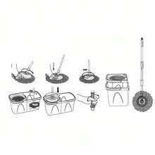 Wiadro plastikowe podwójne i mop obrotowy +zapas