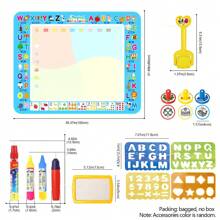 Alfombrilla mágica de dibujo con lápices mágicos reutilizables, tablero de dibujo juguete para niños, pintura Montessori para garabatear de 39X31 pulgadas (100x80 cm), vuelta al colegio