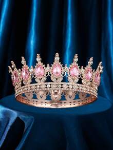 1 pièce Élégante couronne baroque de reine, diadème de mariée, coiffe de fête, cadeau de vacances, couronne florale, accessoire de cheveux de princesse, accessoires de cheveux de mariage - Multicolore - Voir 24