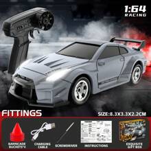 1/64 比例迷你遥控漂移车 2.4G 4WD 越野赛车，快速遥控车，配有漂移轮胎、障碍物、LED 灯，非常适合桌面和房间玩汽车玩具，是送给青少年和成人的理想礼物