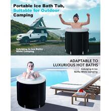 1pc Foldable Inflatable Bathtub, Portable Cold/Hot Water Bath Tub For Athletes And Home Use, Easy To Store Bathroom Bathroom Accessories Bathroom Tools - Multicolor - View 12