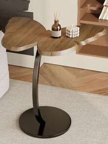 1 pieza Mesa lateral/mesa de centro de madera, diseño artístico con marco de acero al carbono, resistente y estable, adecuada para el hogar, la sala de estar, el balcón, el dormitorio, un regalo especial para los amigos - Multicolor - Ver 8