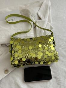 新款时尚亮片手提包，配有单肩带，适合聚会、郊游、度假、购物和日常使用，可存放硬币、手机，也适合作为白领、大学生和办公室女士的工作包，优雅的女士包