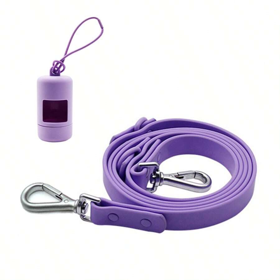Coleira de PVC para cães com 17 opções de cores | Inclui dispensador de saco para cocô em ABS | Anti-estouro, anti-engasgo, à prova d'água, fácil de limpar | Ganchos giratórios duplos de liga de zinco, acessório para coleira anti-animais de estimação