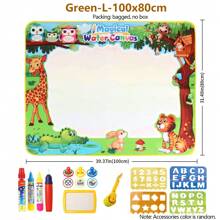 Alfombrilla mágica de dibujo con lápices mágicos reutilizables, tablero de dibujo juguete para niños, pintura Montessori para garabatear de 39X31 pulgadas (100x80 cm), vuelta al colegio