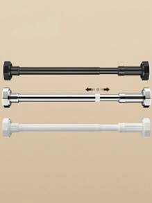 1 pieza de barra ajustable de acero inoxidable, barra extensible para toallas de baño, percha, barra de cortina, percha de armario, barra de cortina de ducha extensible, barra de balcón - No se requiere perforación, adecuada para cortinas, puertas y dormitorios, organizadores